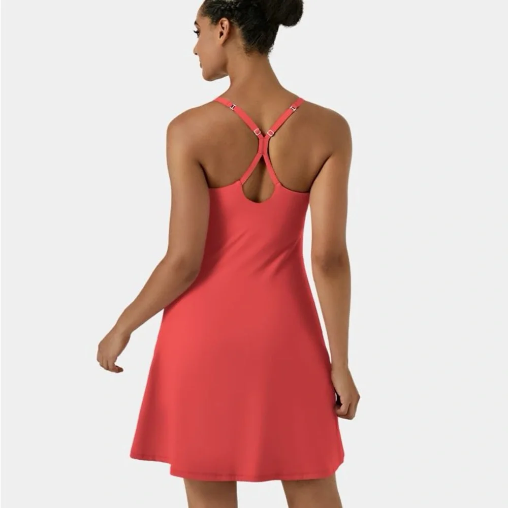 Women's Coral Tank Dress with Built-In Shorts - Picture 3 of 16